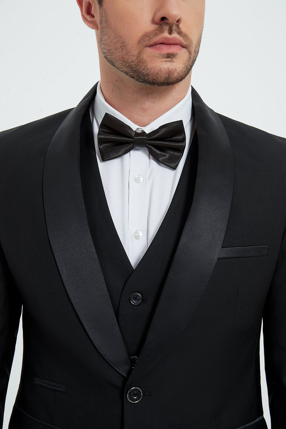 Black Shawl Lapel Three-Pieces Men's Party Suits