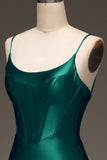 Mermaid Elegant Corset Back Dark Green Formal Dress