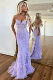 Blue Mermaid Sweetheart Long Formal Dress With Appliques