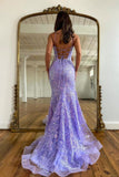Charming Mermaid Spaghetti Straps Corset Back Long Formal Dress