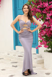 Sexy Waist Cutout Criss Cross Back Long Mermaid Formal Dress