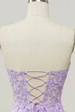 Purple Sweetheart Neck Mermaid Prom Dress With Appliques
