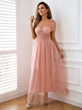 Pink Sweetheart Neck Long Tulle Sundress