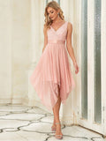 Pink Chiffon Layered Midi Dress
